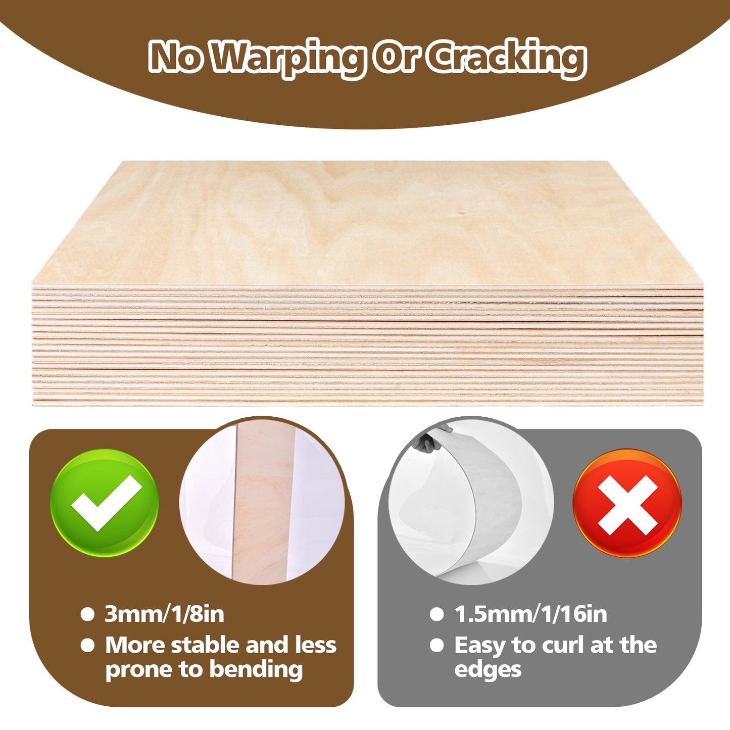 Basswood Sheets 1/8 x 12 x 12 inch - 3mm Basswood Sheets Plywood Sheets Balsa Wood, 24Pcs Square Unfinished Wood Board for DIY Crafts, Laser Cutting, Wood Burning, Painting, Model Carving